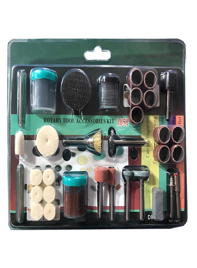 VELTRIX - 105 Pcs Rotary Tool Accessories Set | Fits Dremel & Other Rotary Tools, 1/8" Shank | Grinding, Sanding, Polishing, Cutting, Engraving, DIY Woodworking & Craft Drill Kit - Image 1